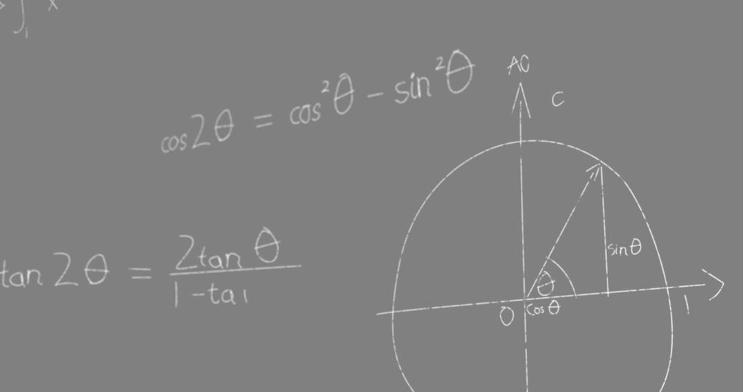 Complex Mathematical Formulas on Gray Background