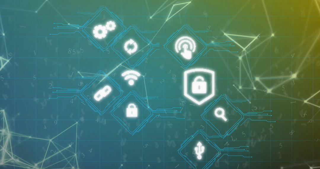 Digital Security and Networking Concept Icons