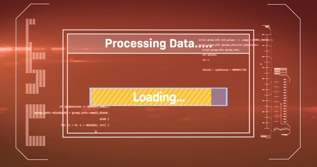 Data Processing Screen with Loading Bar on Digital Interface - Free Images, Stock Photos and Pictures on Pikwizard.com