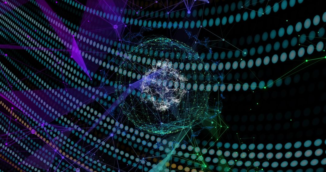 Abstract Digital Globe with Network Lines and Patterns - Free Images, Stock Photos and Pictures on Pikwizard.com