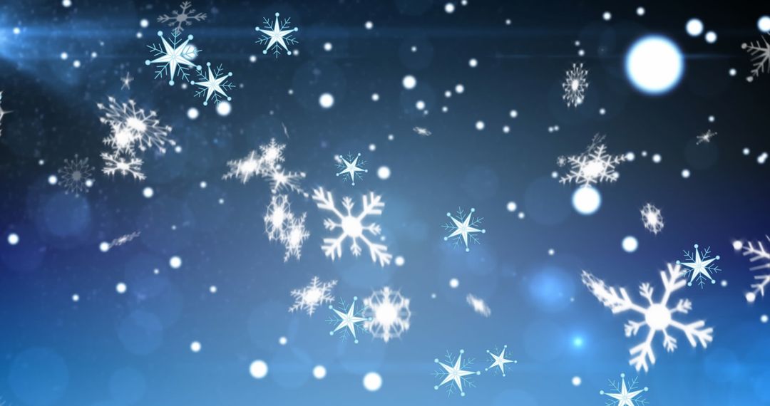Snowflakes Falling Against Subtle Blue Gradient