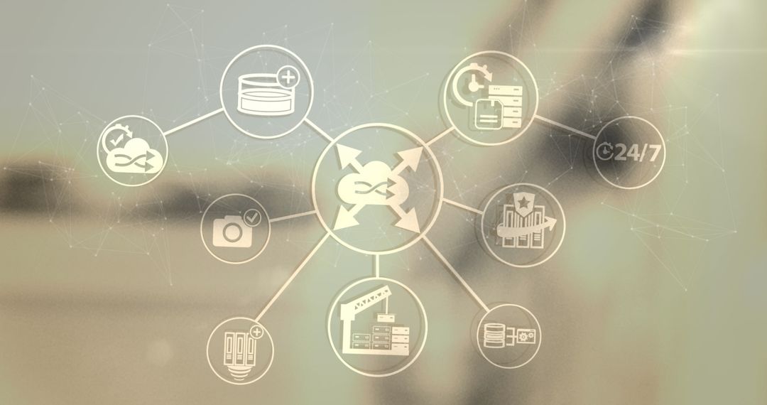 Global Logistics Digital Networking and Connectivity Icons