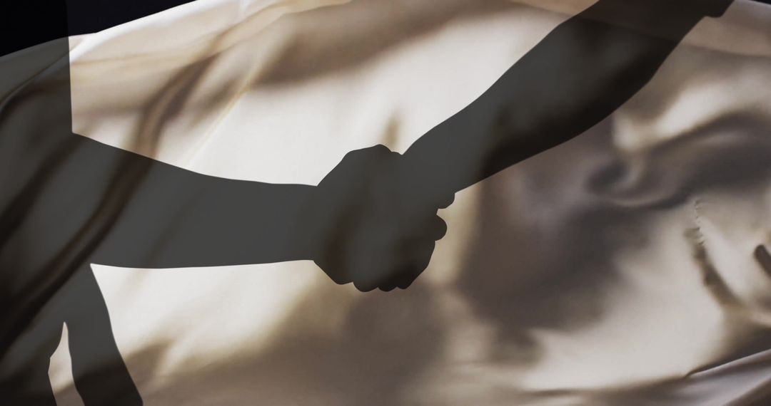 Silhouettes Shaking Hands symbol in Modern Abstract Style