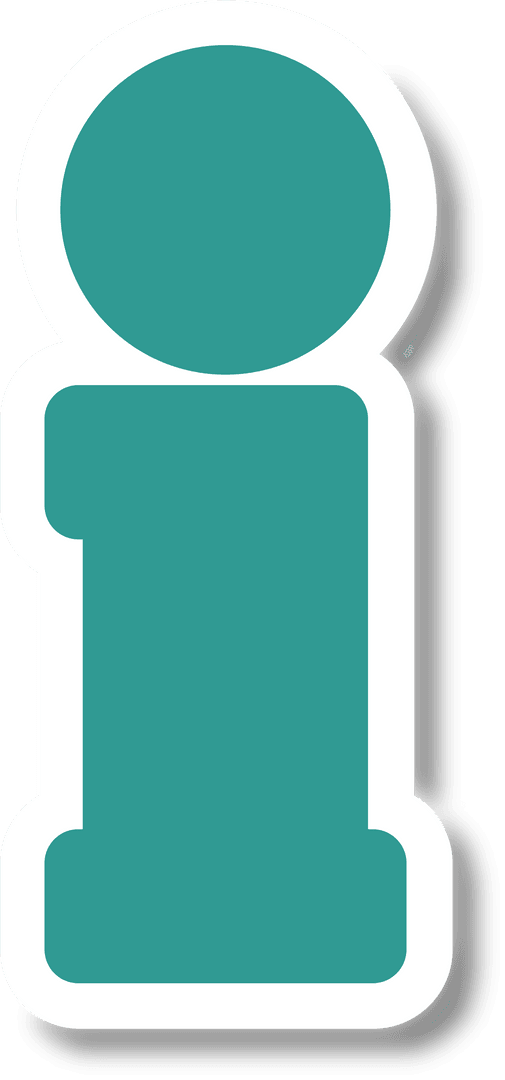 Modern Digital Letter I Illustration Transparent Background