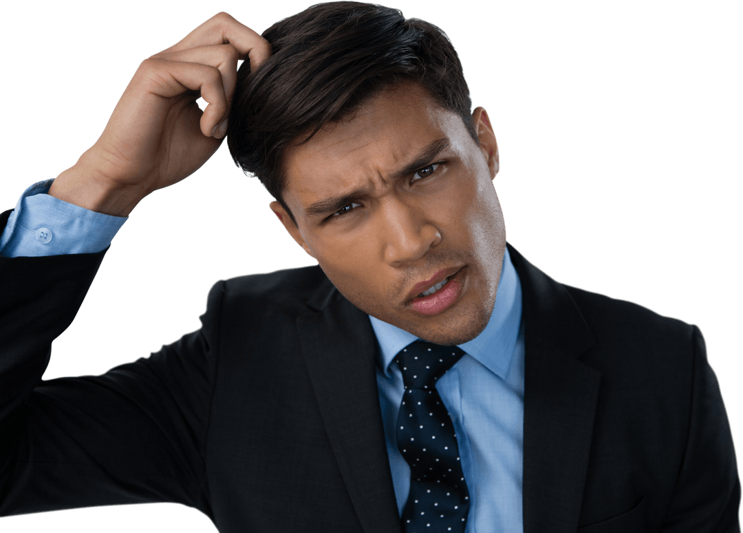 Businessman Displaying Transparent Gesture of Confusion