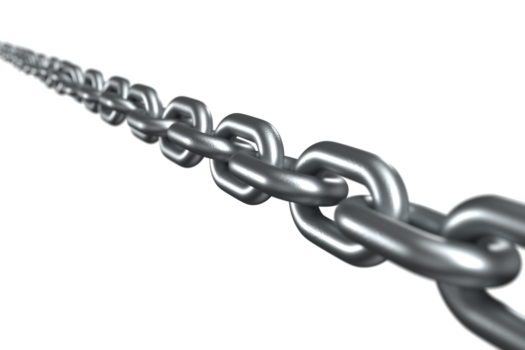 3D Silver Chain in Perspective on Transparent Background - Download Free Stock Images Pikwizard.com