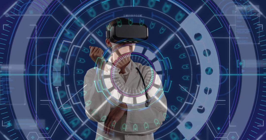 Senior Doctor Exploring Virtual Reality Technology Concept