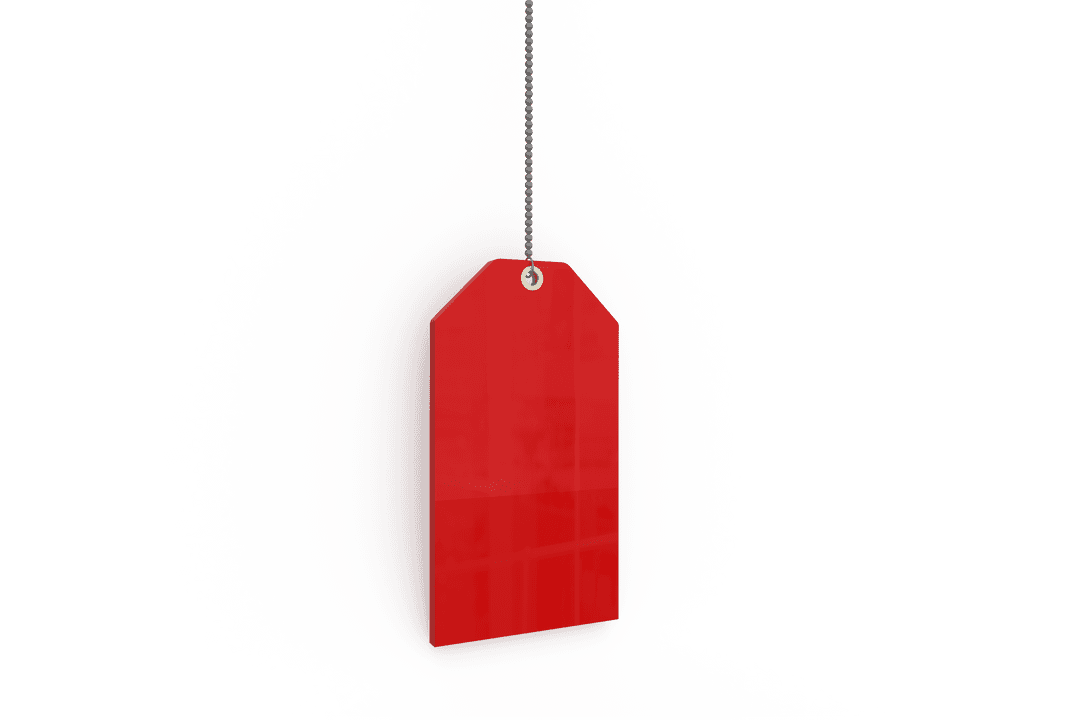 Red Label with Transparent Background on Chain