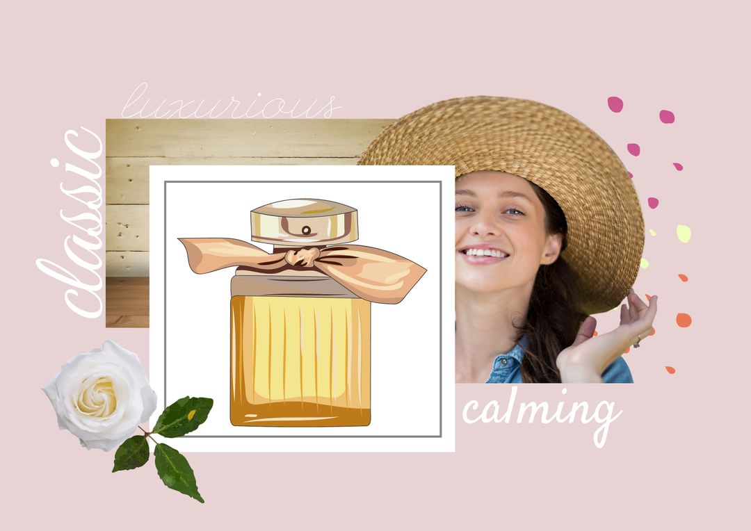 Elegant Woman with Chic Perfume Combining Luxury and Tranquility