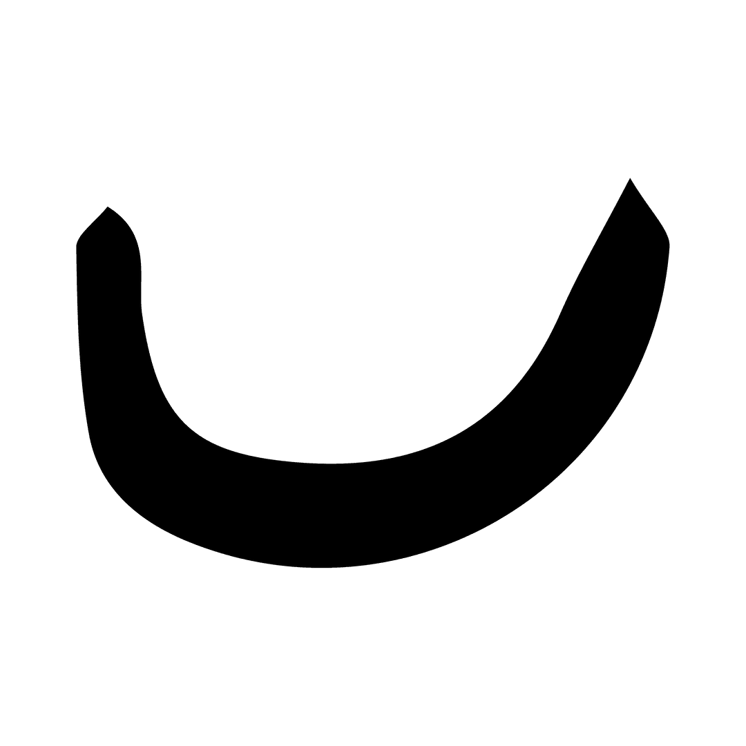 Black Curve Line Vector Illustration on Transparent Background