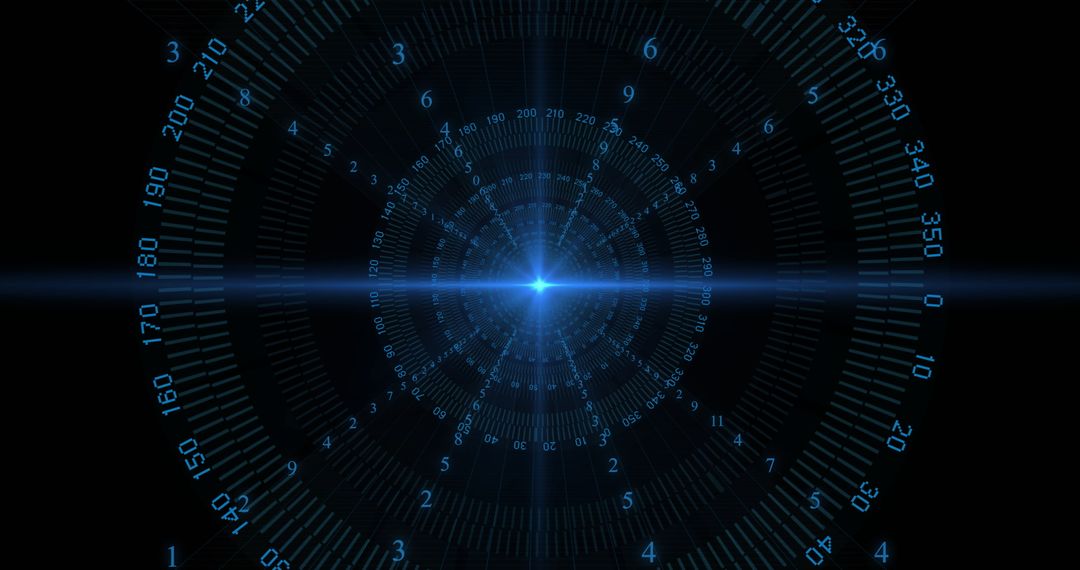 Futuristic Digital Display with Data Points on Black Background