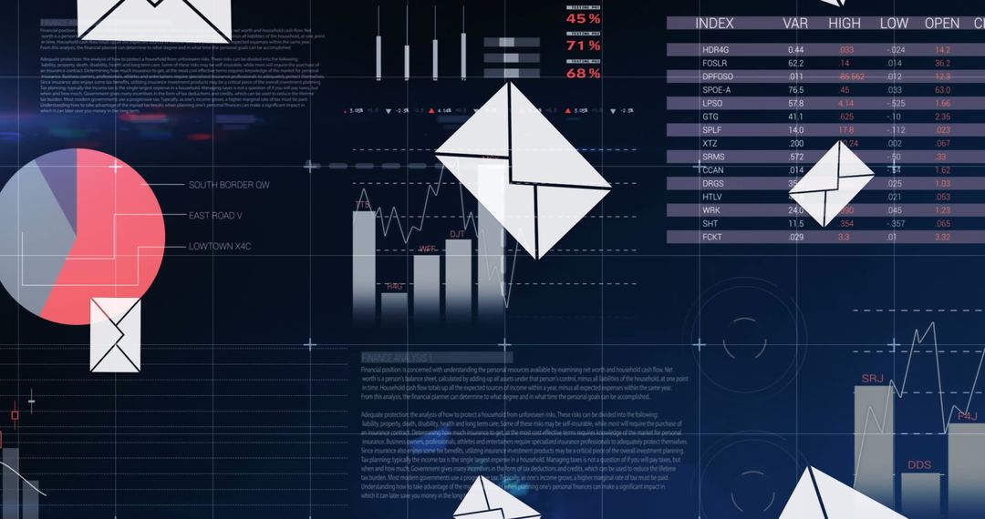 Digital Communication Concept with Statistic Visuals