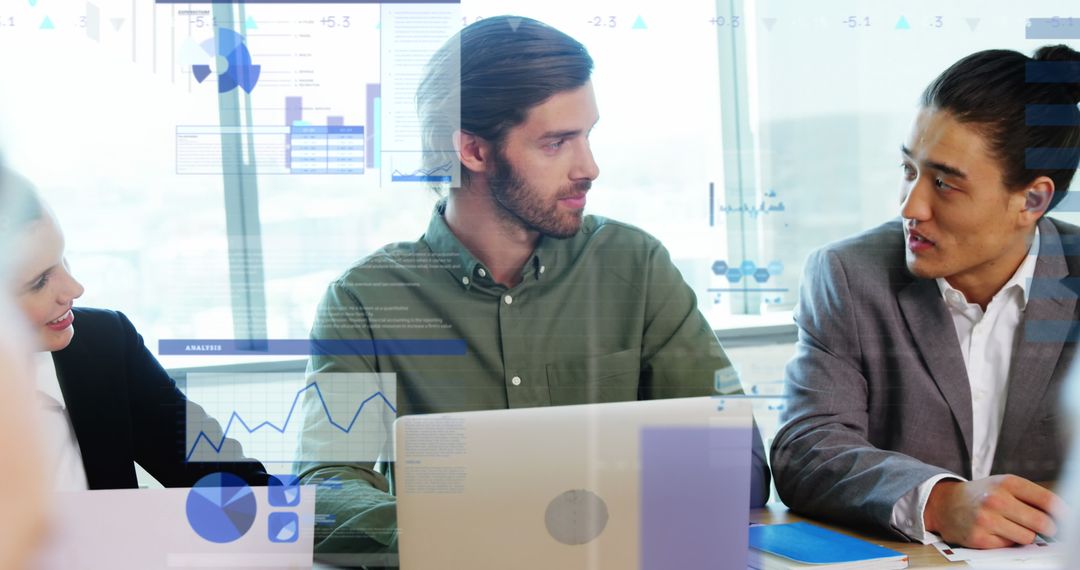 Business Team Collaborating with Data Analytics Concept