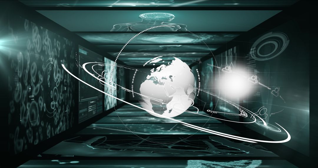 Futuristic Global Technology and Digital Interface Concept