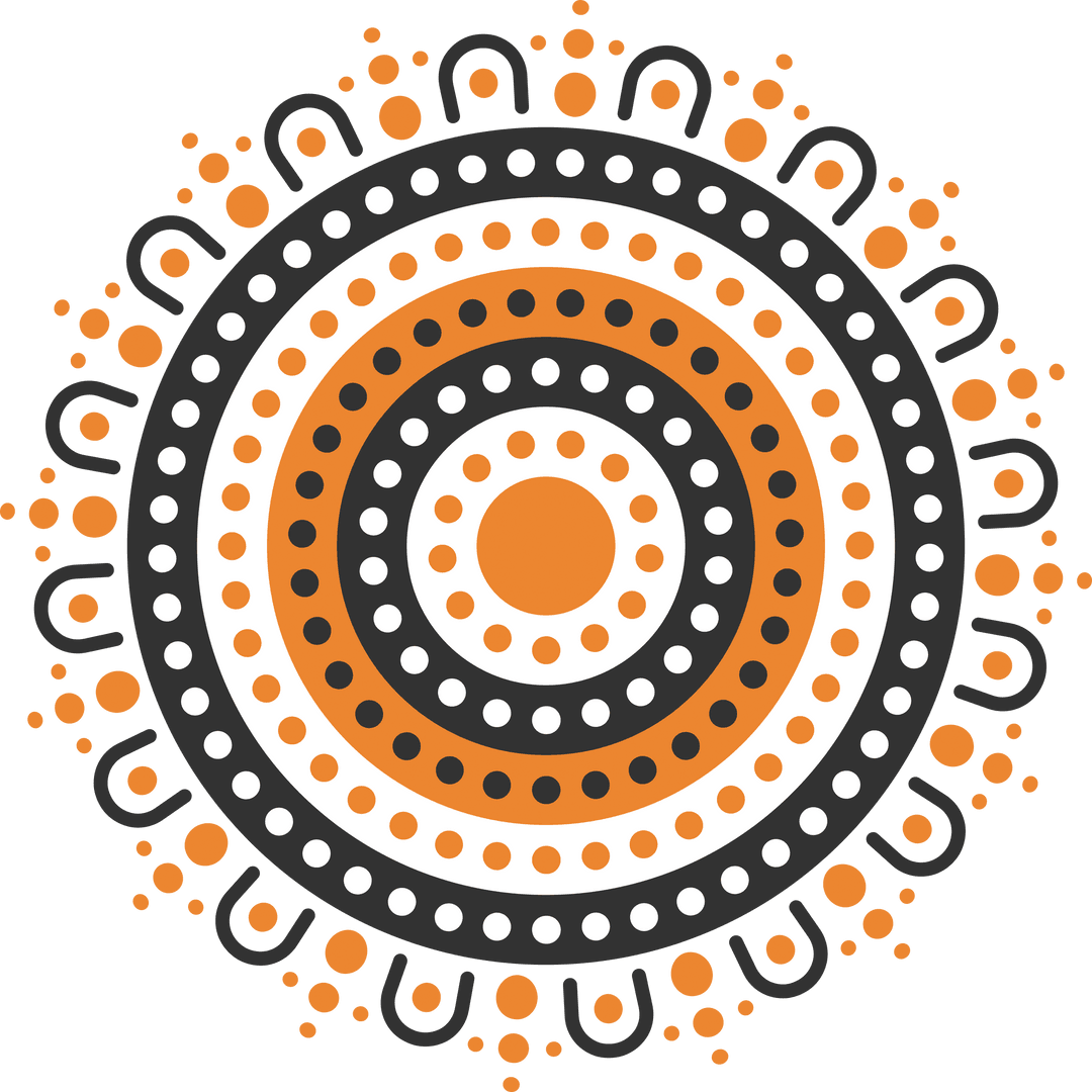 Colorful Dot Mandala on Transparent Background