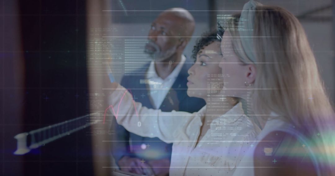 Diverse Business Team Collaborating with Digital Data