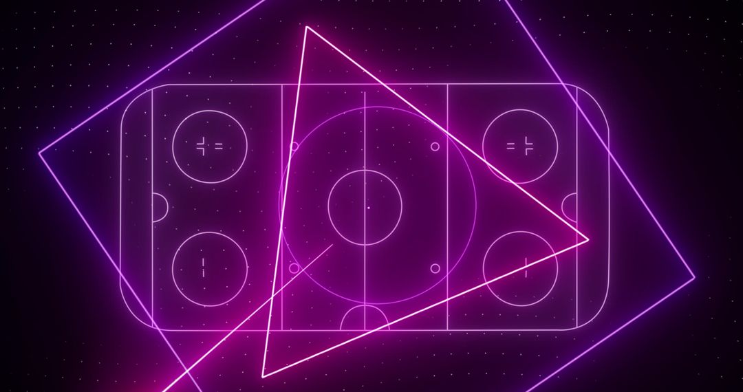 Futuristic Digital Ice Hockey Rink with Neon Lights