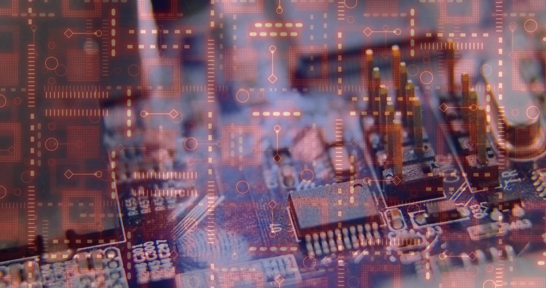 Digital Data Processing Over Computer Circuit Board - Free Images, Stock Photos and Pictures on Pikwizard.com