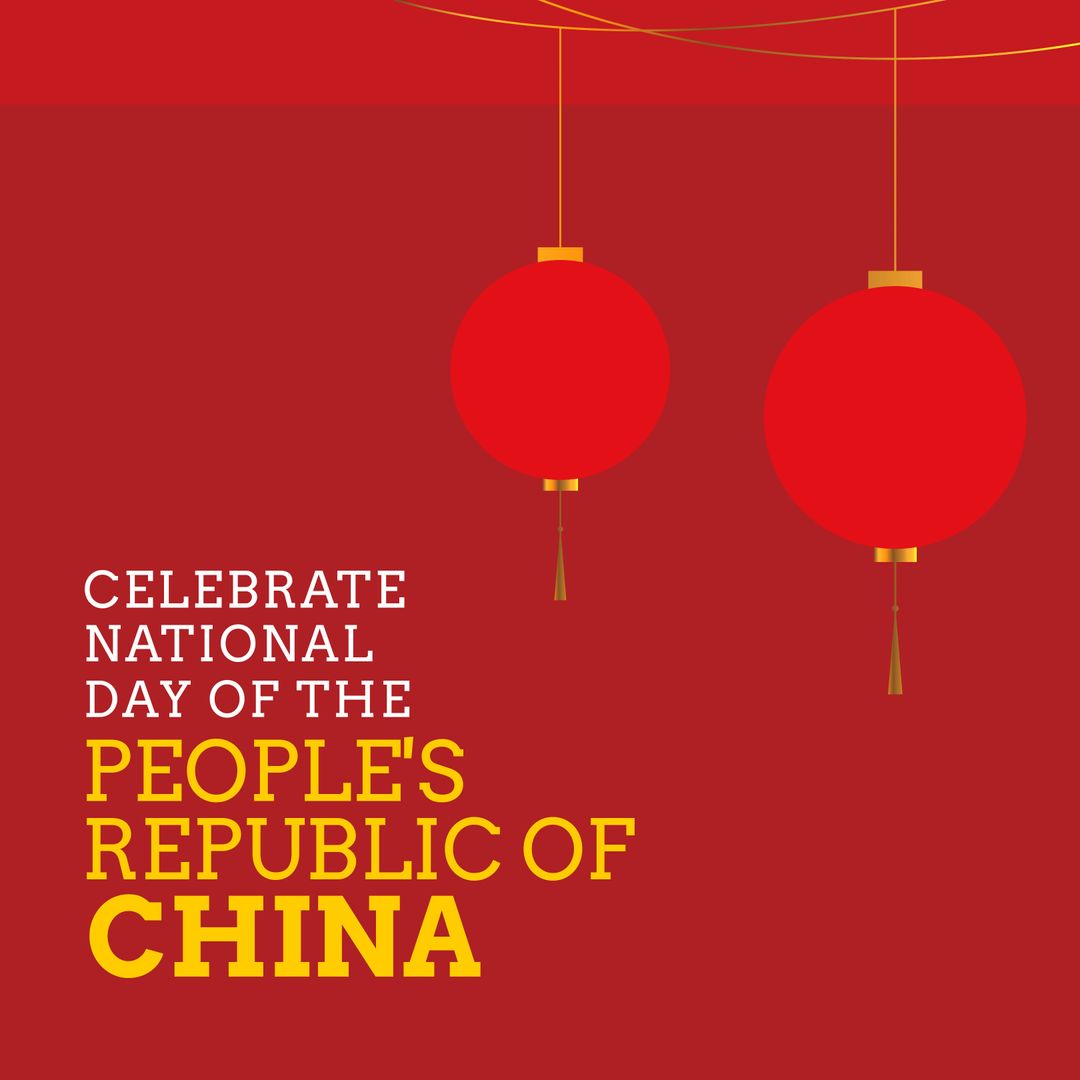 National Day Celebration with Chinese Lanterns Background