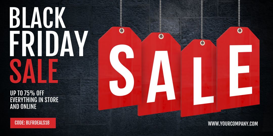 Bold Red Sale Tags Highlighting Black Friday Discount Event