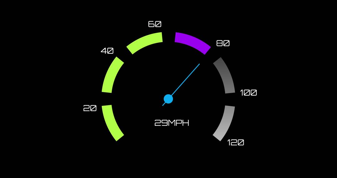 Digital Speedometer Interface on Black Background Rendering