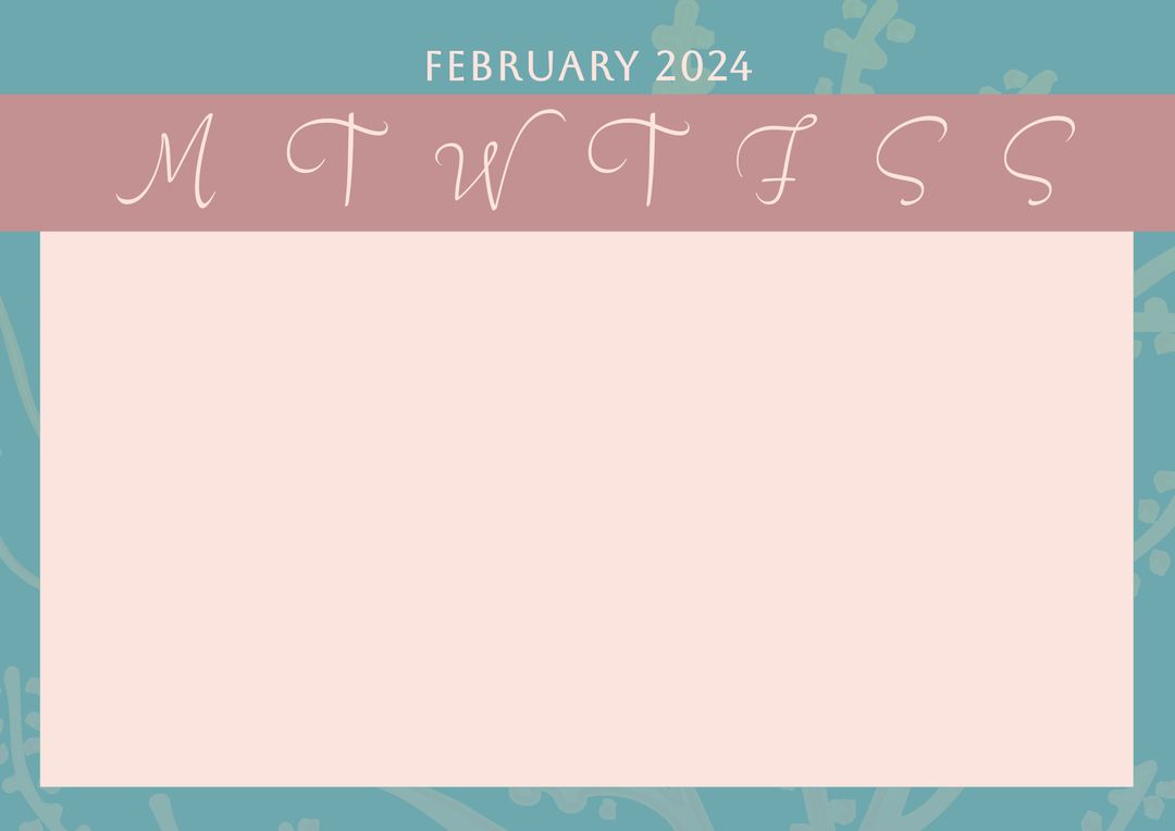 February 2024 Floral Calendar Template for Planning and Reminders - Download Free Stock Templates Pikwizard.com