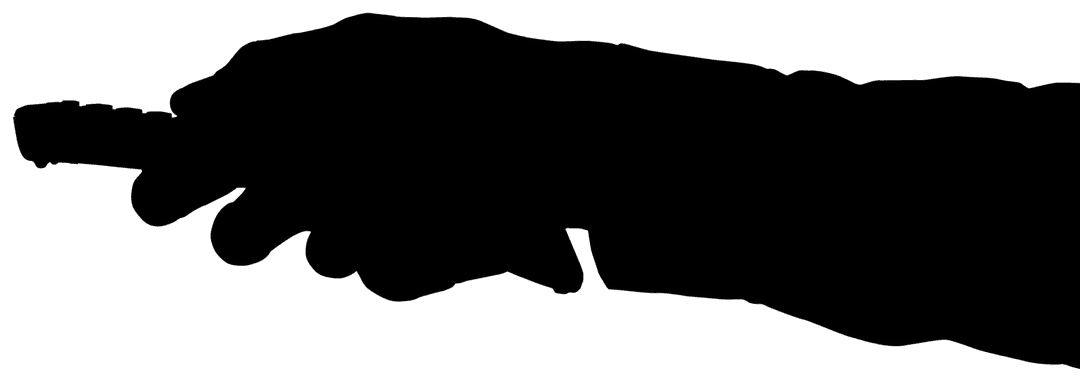 Hand Holding TV Remote Transparent Silhouette on Blank Background