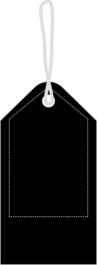 Transparent Black Tag Design with Copy Space for Versatile Use