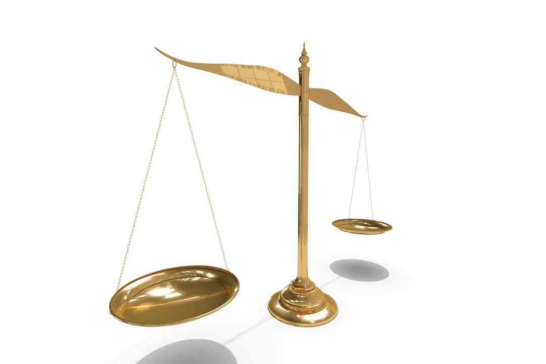 Golden Scales of Justice Transparent Background