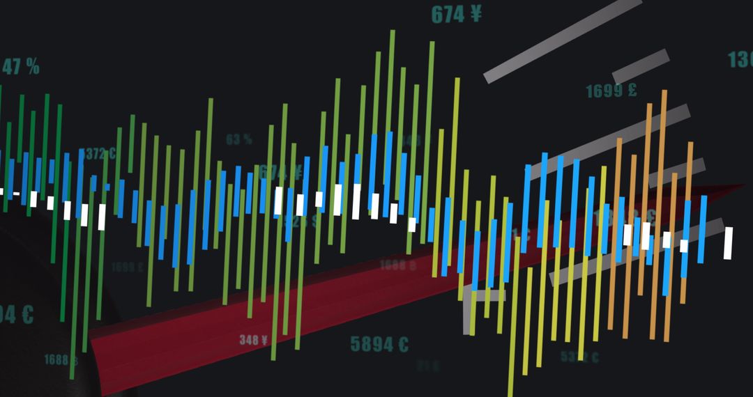 Colorful Financial Data Graph on Dark Interface