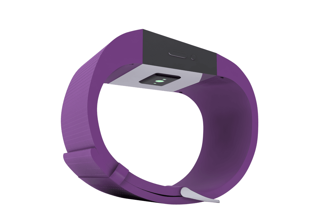 Transparent Background Smartwatch with Purple Band Digital Illustration