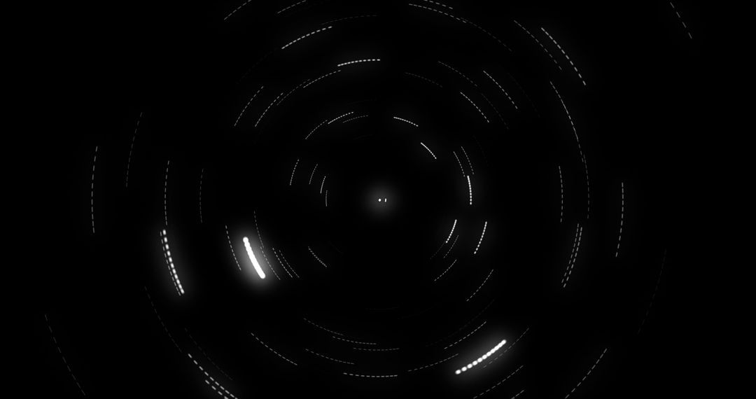 Glowing White Points Rotating in Dark Space