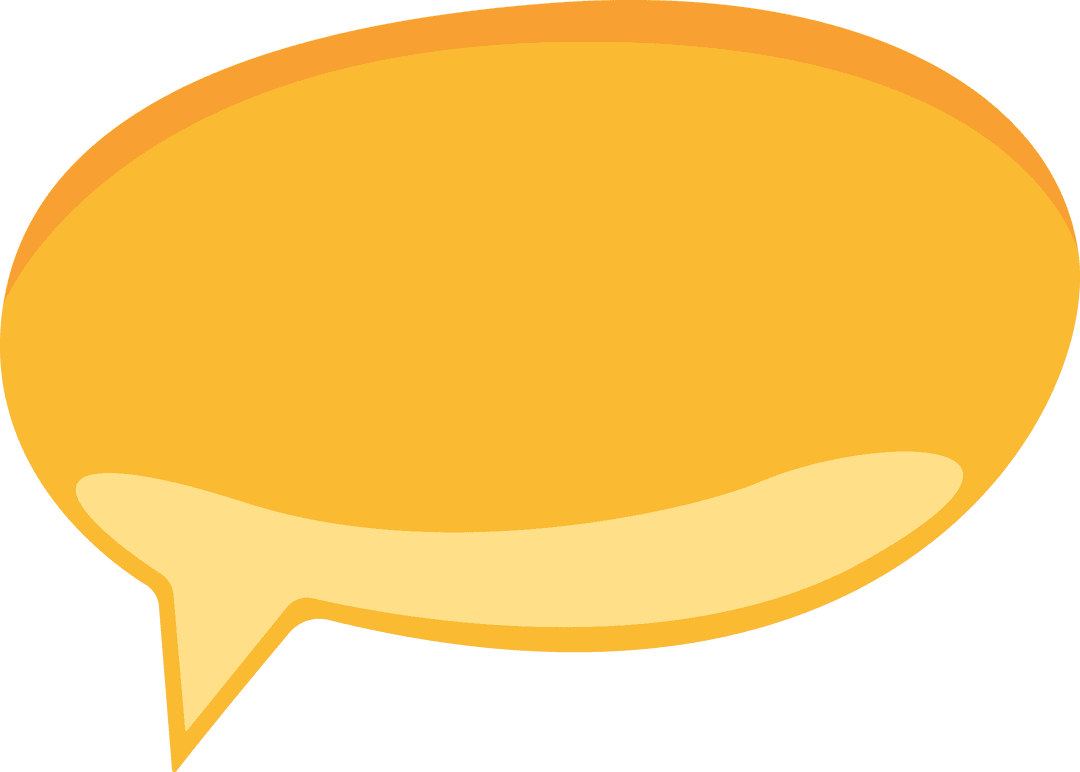 Blank Yellow Speech Bubble on Transparent Background
