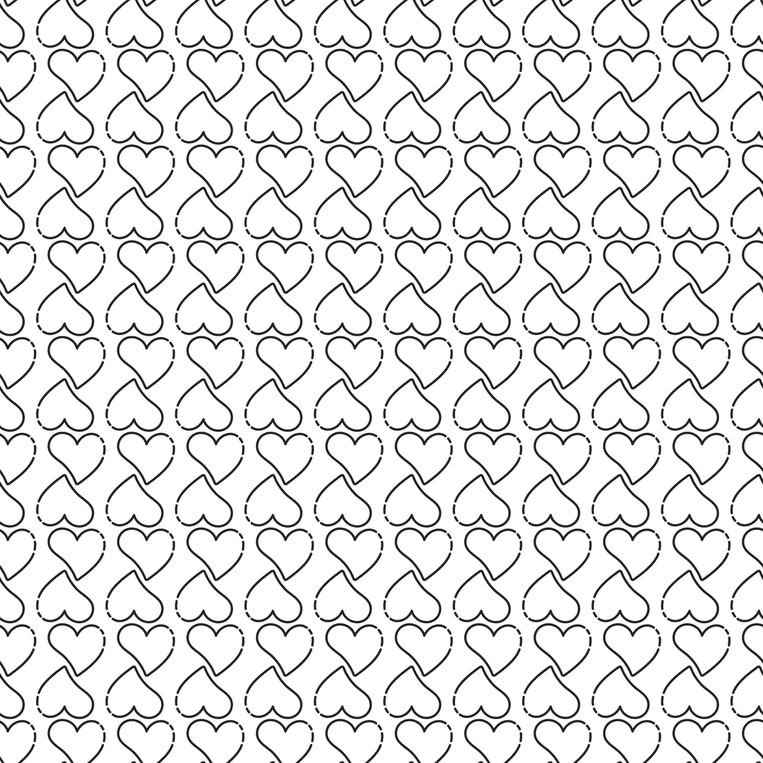 Stylish Heart Pattern on Transparent Background