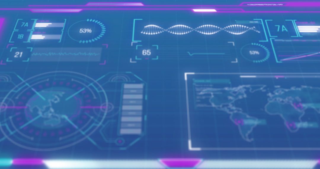 Futuristic Digital Interface with Data Processing Charts - Free Images, Stock Photos and Pictures on Pikwizard.com