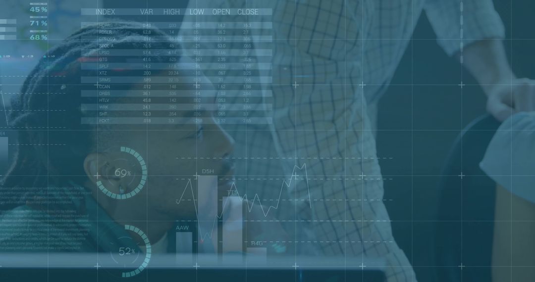 Businessman Engaging with Digital Data Analysis Interface