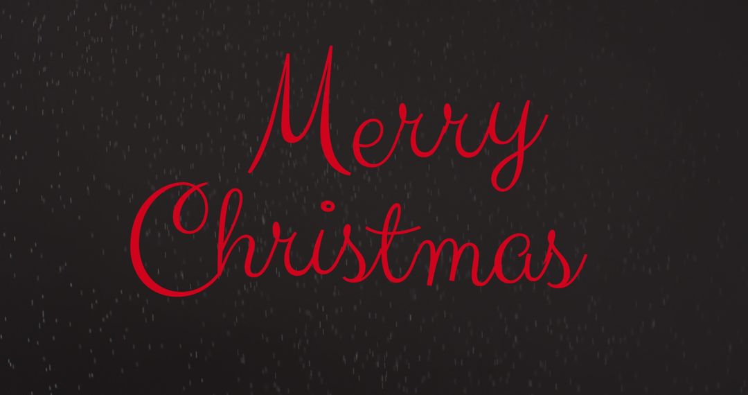 Merry Christmas Text with Falling Snowflakes
