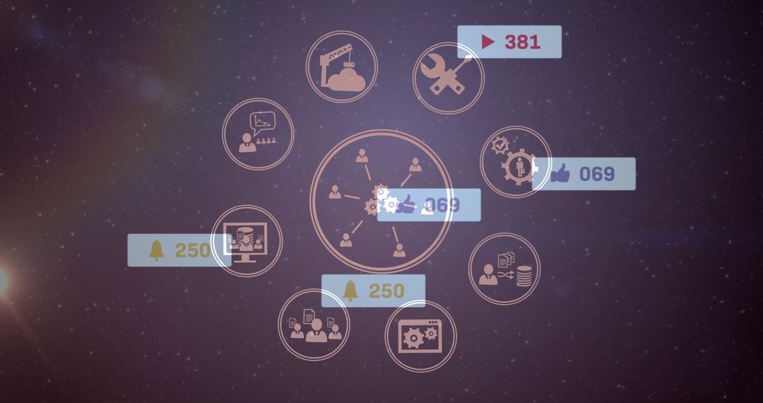 Global Social Media Network with Data Metrics