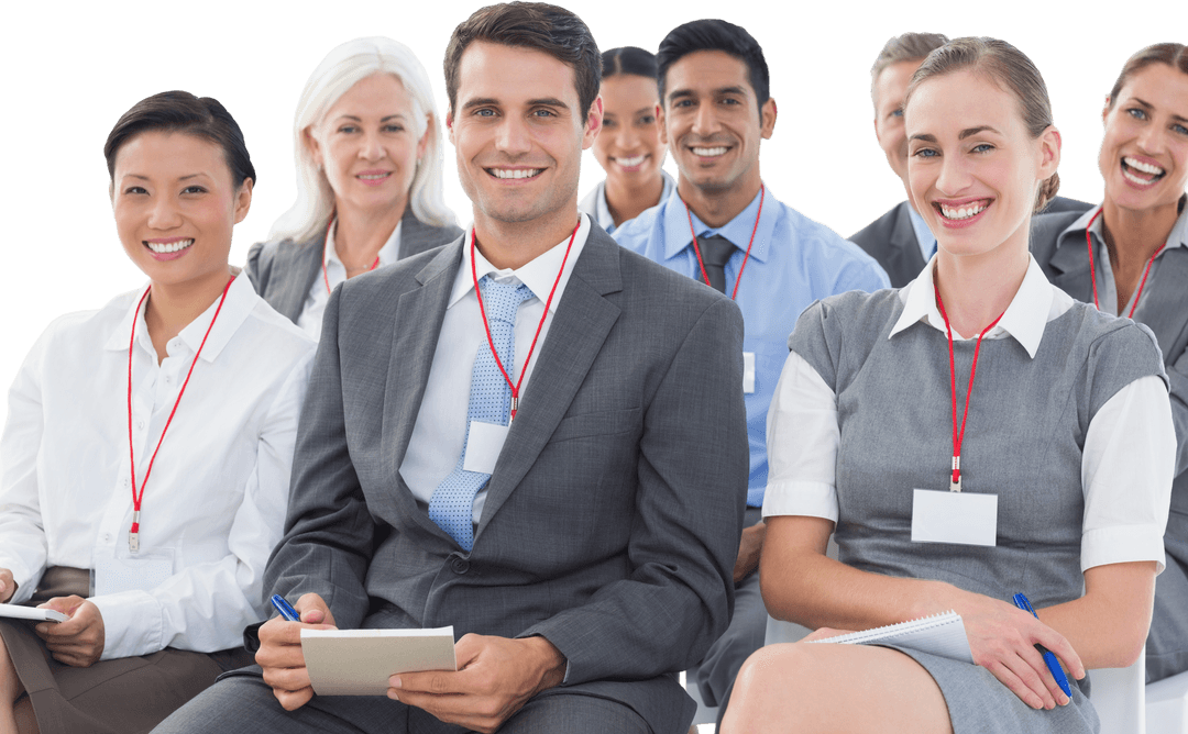 Transparent Businesspeople Team Attending Meeting Smiling and Engaged