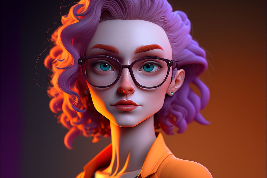 Portrait of caucasian woman with pink hair and glasses, created using generative ai technology - Free Images, Stock Photos and Pictures on Pikwizard.com