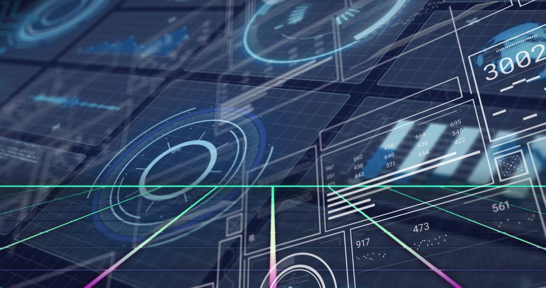 Futuristic Holographic Interface with HUD Visualization