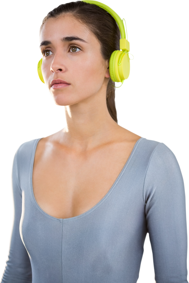 Woman in Sportswear with Transparent Background Listening to Music - Download Free Stock Images Pikwizard.com