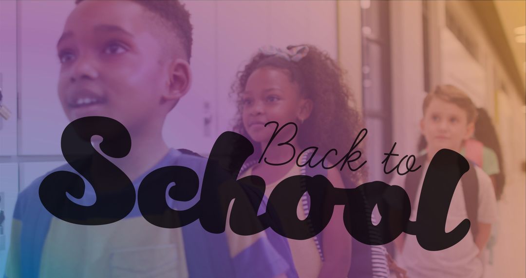 Happy Children Returning to School Illustrated