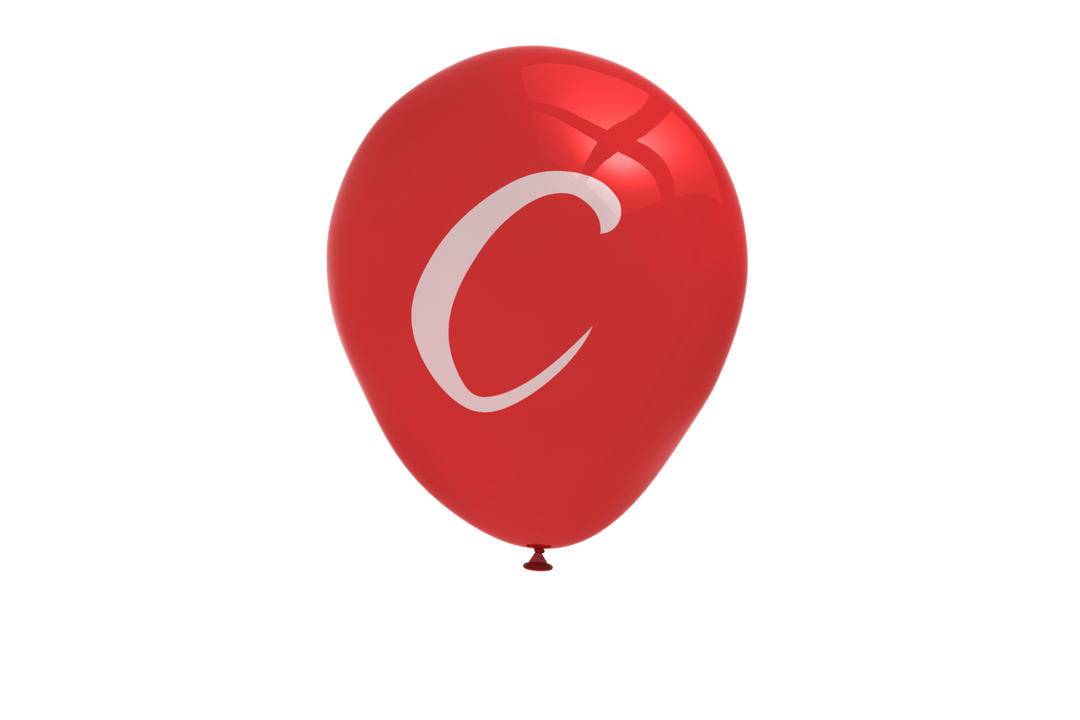 Red Balloon with White Letter C on Transparent Background for Celebrations - Download Free Stock Images Pikwizard.com