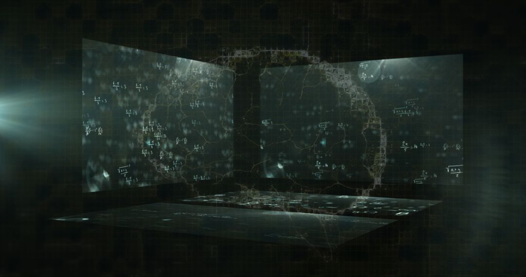 Futuristic Visual representation of Brain and Equations