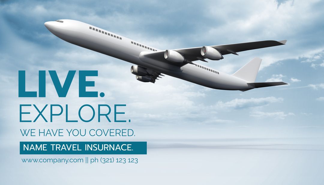 Airplane Soaring through Sky for Travel Insurance Concept