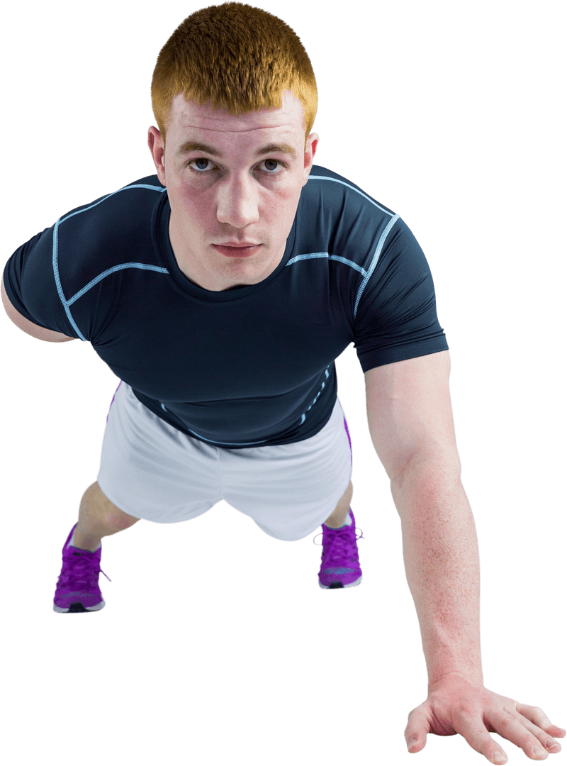Transparent Rugby Player Performing One-Handed Push Up