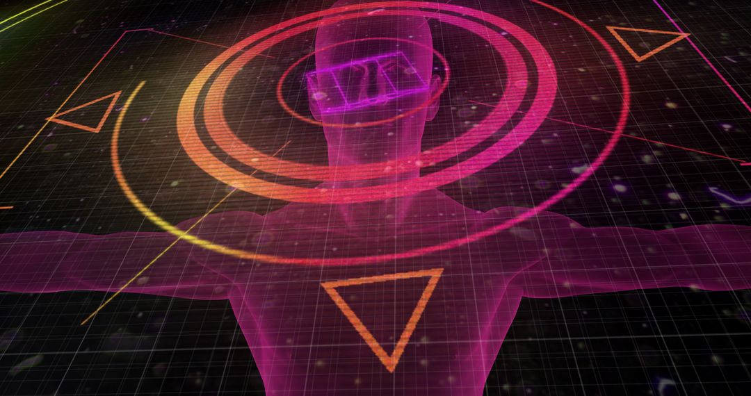 Futuristic Digital Interface Scanning Human Body Holographically