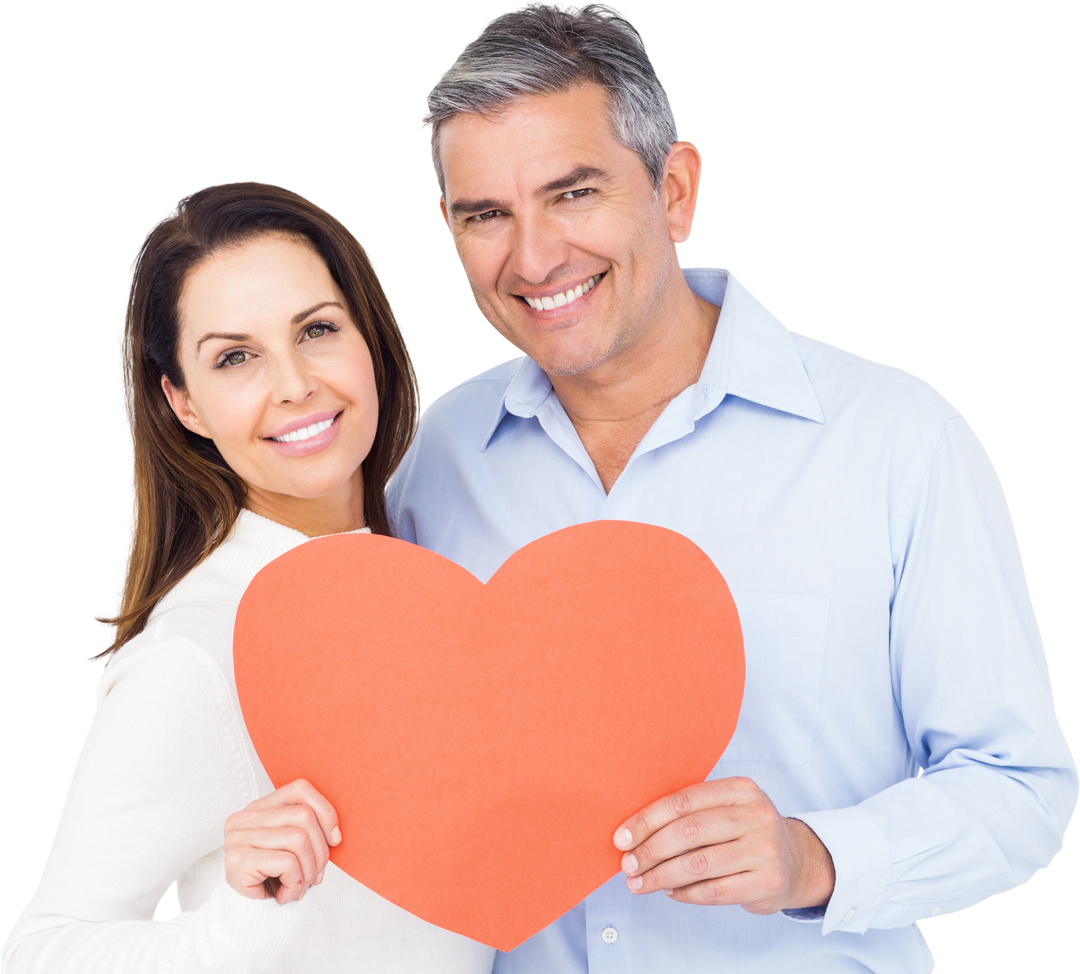 Happy Middle-aged Couple Holding Transparent Heart Shape for Valentines or Healthcare - Download Free Stock Images Pikwizard.com