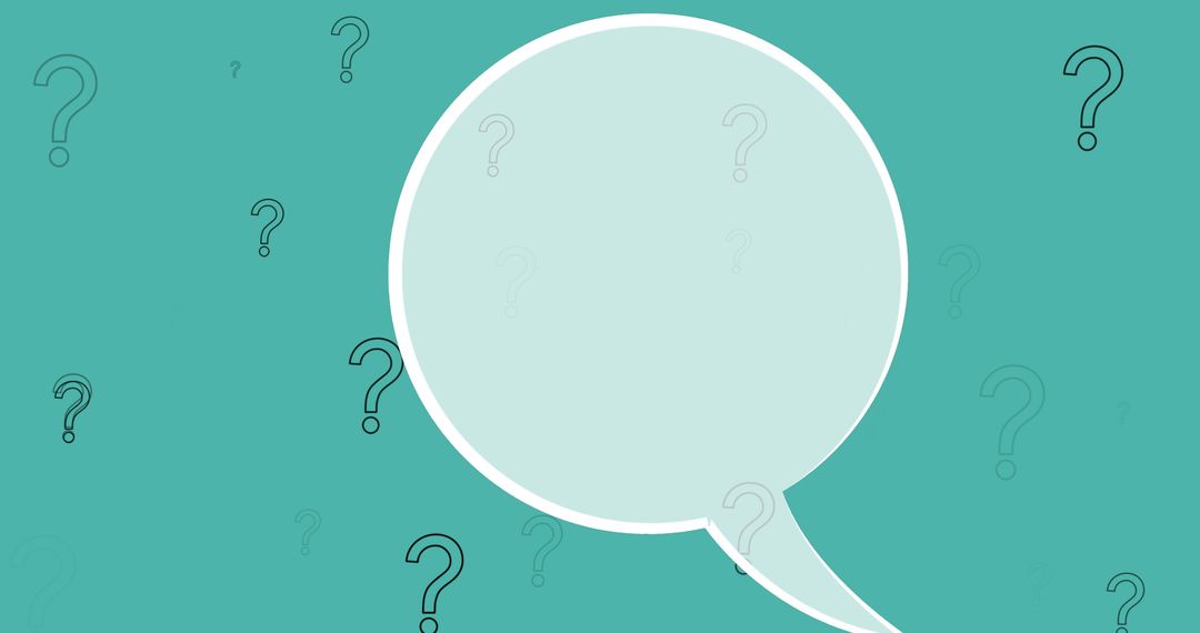 Speech Bubble with Question Marks on Green Background